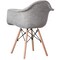 Mid-Century Modern Style Fabric Lined Armchair with Beech Wooden Legs